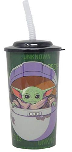 STAR WARS The Child Baby Yoda 16 oz. Sports Tumbler with Lid and Straw