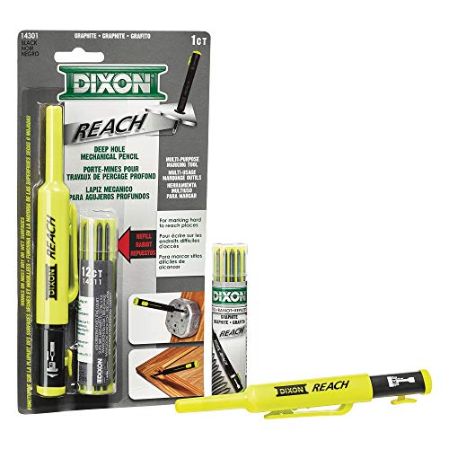 ''Dixon Industrial REACH- Deep Hole Mechanical PENCIL with Lead Refills included, Yellow (14301)''
