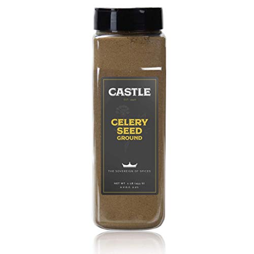 ''Castle Foods | Celery SEED Ground, Premium Restaurant Quality, 16 ounces, NonGMO, Kosher''