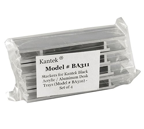 ''Kantek Stackers for Black ACRYLIC and Aluminum Letter Trays, Set of 4 Brackets (BA311)''