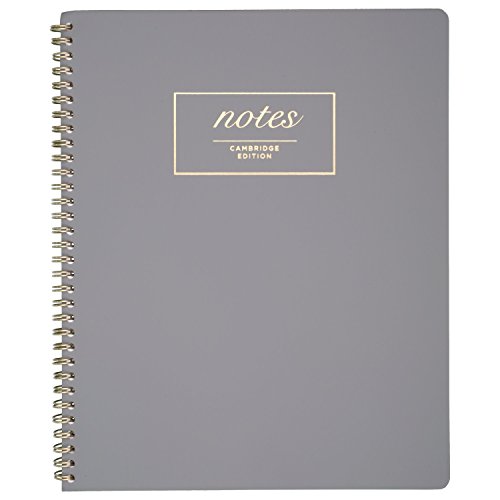 ''Cambridge Notebook, Wirebound, 9'''' x 11'''', 80 SHEETS, Work Style Fashion, Gray (59319)''