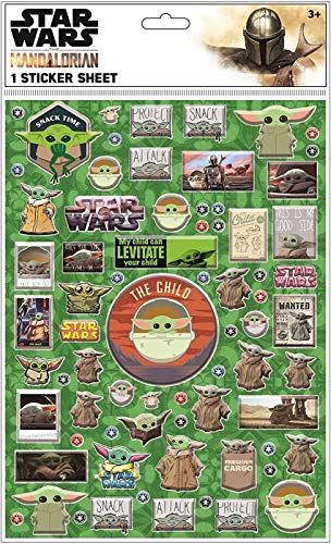 Innovative Designs Baby Yoda Star Wars Mandalorian STICKER Sheet with 50+ Puffy STICKERS