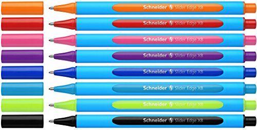 ''Schneider Slider Edge XB Ballpoint, 8 PIECES in Easel Stand, Assorted Colors (152279)''