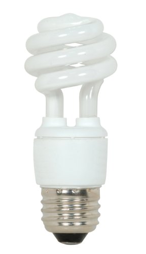 ''Satco S7213 9-Watt Medium Base T2 Mini Spiral, 5000K, 120V, Equivalent to 40-Watt Incandescent LAMP