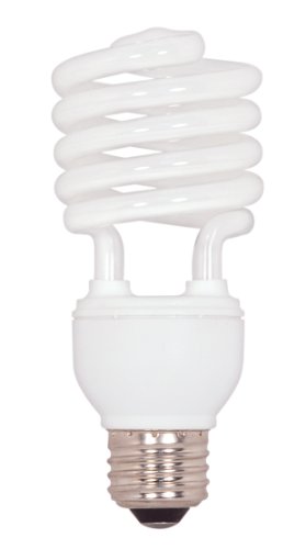 ''Satco S7235 20-Watt Medium Base T2 Mini SPIRAL, 4100K, 120V, Equivalent to 75-Watt Incandescent Lam