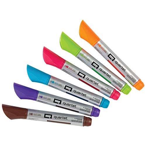 ''GLASS Board Dry Erase Markers by Quartet, Premium, Bullet Tip, Assorted Colors, 6 Pack (79556)''