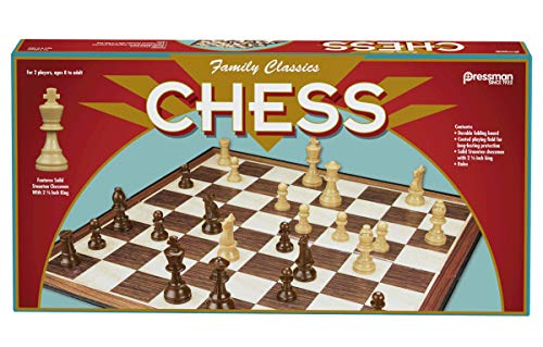 Family Classics Chess by Pressman -- with Folding Board and Full Size Chess Pieces
