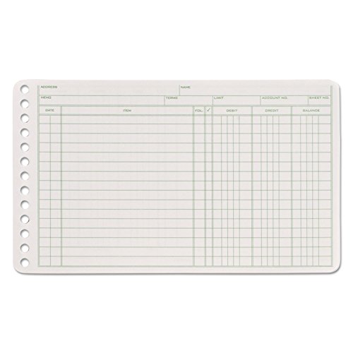 Adams ARB58100 Ledger Binder Refill SHEETS 6-Ring 5 x 8 1/2 Green/White 100 SHEETS/Pack