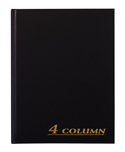 ''Adams Account BOOK, 4-Column, Black Cloth Cover, 9.25 x 7 Inches, 80 Pages Per BOOK (ARB8004M)''