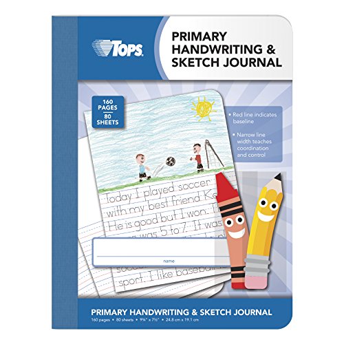 ''TOPS Primary Journal, 9-3/4'''' x 7-1/2'''', Primary Rule, 80 SHEETS (63785),White''
