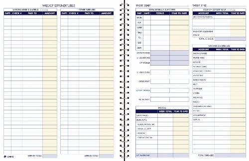 ''Adams BOOKkeeping Record BOOK, Weekly Format, 8.5 x 11 Inches, White (AFR70)''