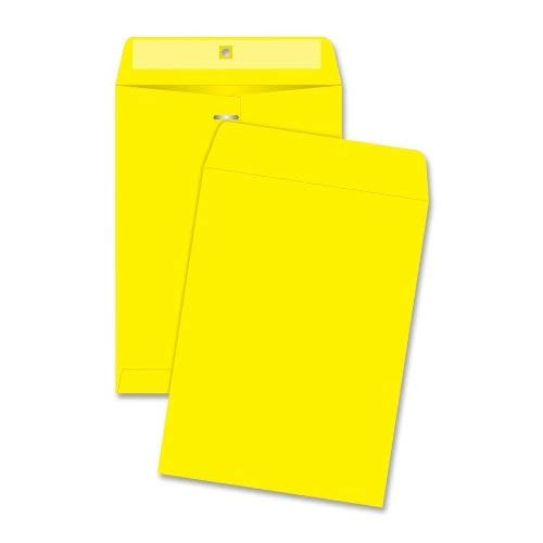 ''Quality Park 38736 Fashion Color Clasp ENVELOPE, 9 x 12, 28lb, Yellow (Pack of 10)''