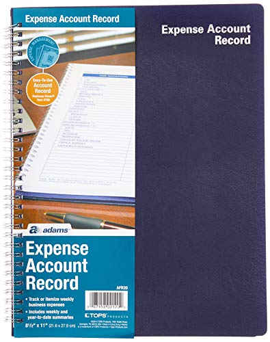 ''Adams Expense Account Record BOOK, Spiral Binding, 8.5 x 11 Inches, Clear (AFR20)''