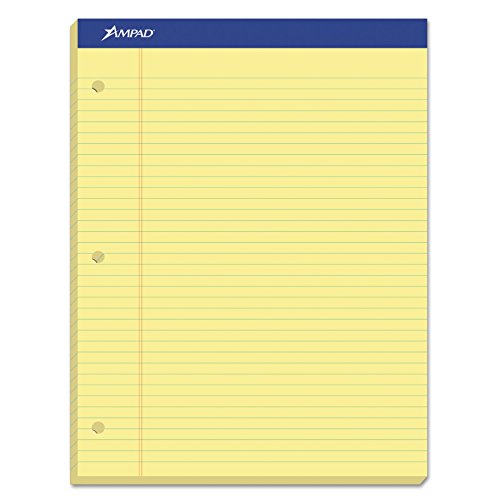 ''Ampad Evidence Dual Ruled Pad, Legal Ruling, Size 8.5 x 11.75 Inches, Canary Paper, 100 SHEETS Per 