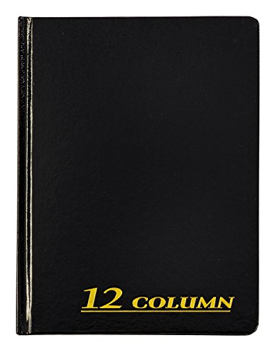 ''Adams Account BOOK, 7 x 9.25 Inches, Black, 12-Columns, 80 Pages (ARB8012M)''