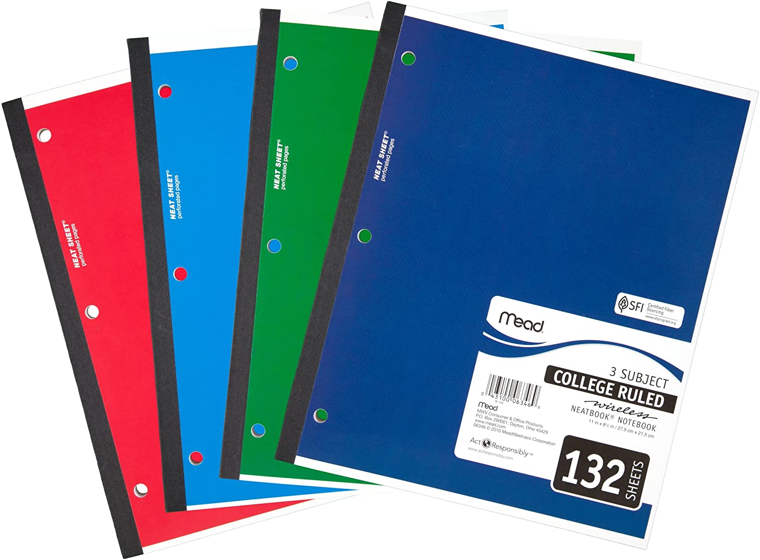 Oxford 1-Subject Pressboard Notebook, 5 x 7-3/4, College Rule, Blue  Cover, 80 Sheets (65119)