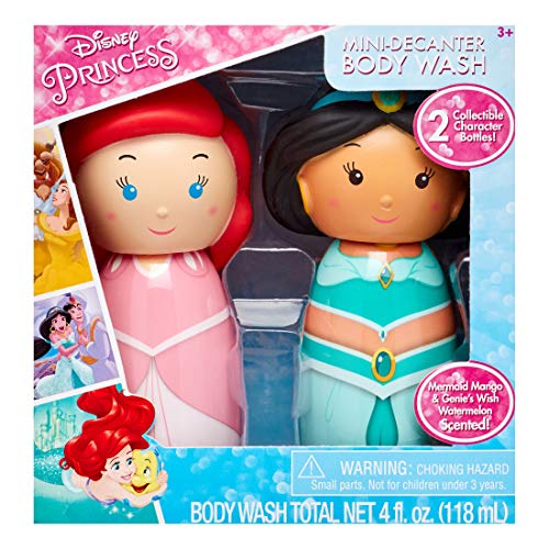 Disney Princess 2-Piece Mini-Decanter Body Wash Set with Ariel & Jasmine Bottles CHRISTMAS Stocking 