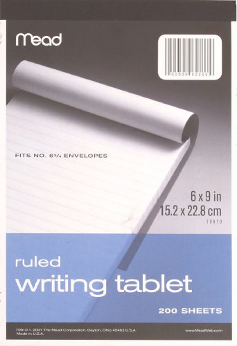 ''Mead Wide Ruled Writing Tablet, 6 x 9 Inches, 200 SHEETS (70610)''