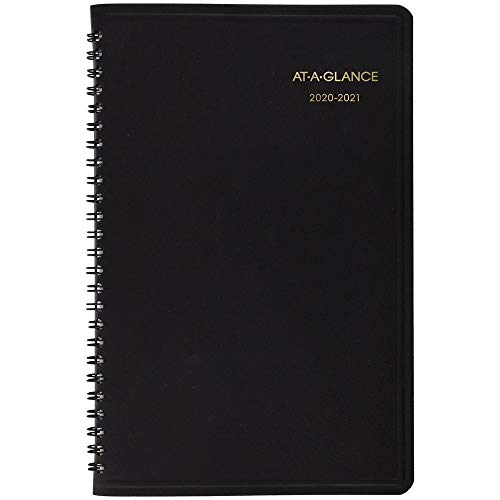 ''Academic Planner 2020-2021, AT-A-GLANCE Weekly Appointment BOOK, 5'''' x 8'''', Small, Black (7010105)''