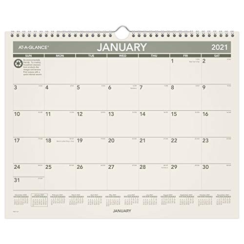 ''2022 Wall CALENDAR by AT-A-GLANCE, 15'''' x 12'''', Medium, Monthly, Recycled (PMG772821)''