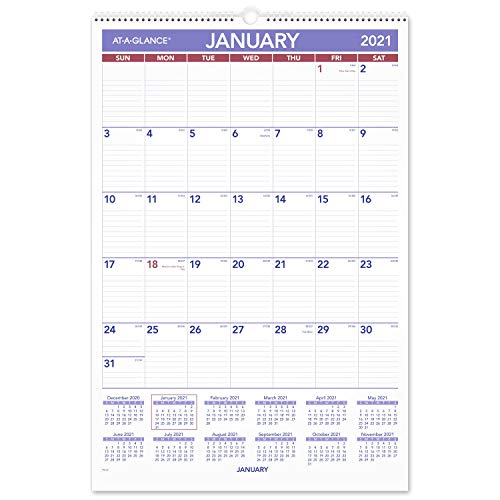 ''2022 Wall CALENDAR by AT-A-GLANCE, 15-1/2'''' x 22-3/4'''', Large, Monthly, Wirebound (PM32821)''