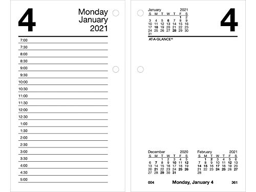 ''2022 Daily Desk CALENDAR Refill by AT-A-GLANCE, 3-1/2'''' x 6'''', Loose-Leaf, with Monthly Tabs (E717T