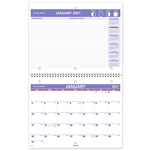 ''2022 Wall & Desk CALENDAR by AT-A-GLANCE, 8-1/2'''' x 11'''', Small, Wirebound (PM1702821)''