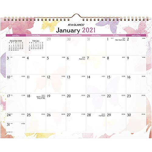 ''2022 Wall CALENDAR by AT-A-GLANCE, 15'''' x 12'''', Medium, Monthly, Watercolors (PM91-707-21)''