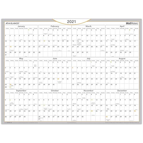 ''2022 Erasable CALENDAR, Dry Erase Wall Planner by AT-A-GLANCE, 24'''' x 18'''', Self-Adhesive, WallMate