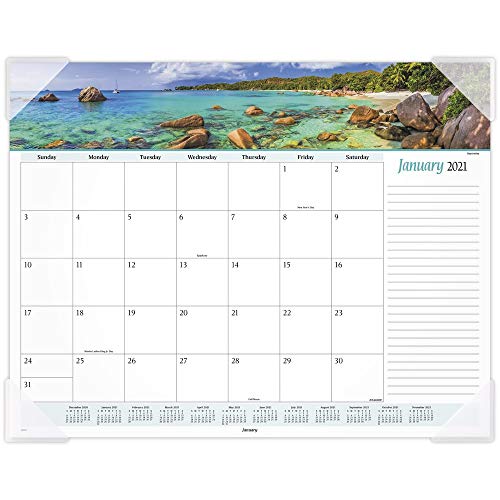 ''2022 Desk CALENDAR by AT-A-GLANCE, Monthly Desk Pad, 21-3/4'''' x 17'''', Standard, Panoramic, Seascape