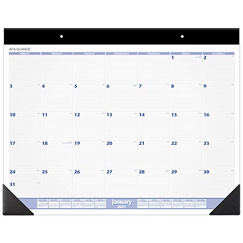 ''2022 Desk CALENDAR by AT-A-GLANCE, Monthly Desk Pad, 24'''' x 19'''', Jumbo, Blue/Gray (SW2300021)''