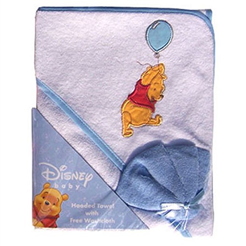 Product Image - Winnie The Pooh Hooded Towel & Washcloth set - blue
