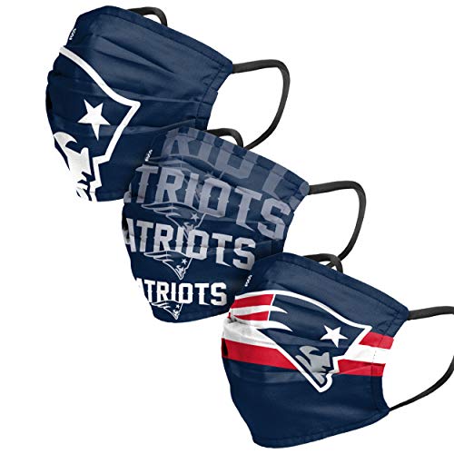 New England Patriots NFL Mens Matchday Face Cover - Adult - 3 Pack