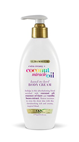 ''OGX Extra Creamy + Coconut Miracle OIL Hand-to-Heel BODY Cream with Vanilla Bean, Fast-Absorbing Bo