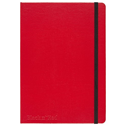 ''Black n' Red Casebound Hardcover Journal NOTEBOOK, Medium, Red, 71 Ruled Sheets, Pack of 1 (4000650
