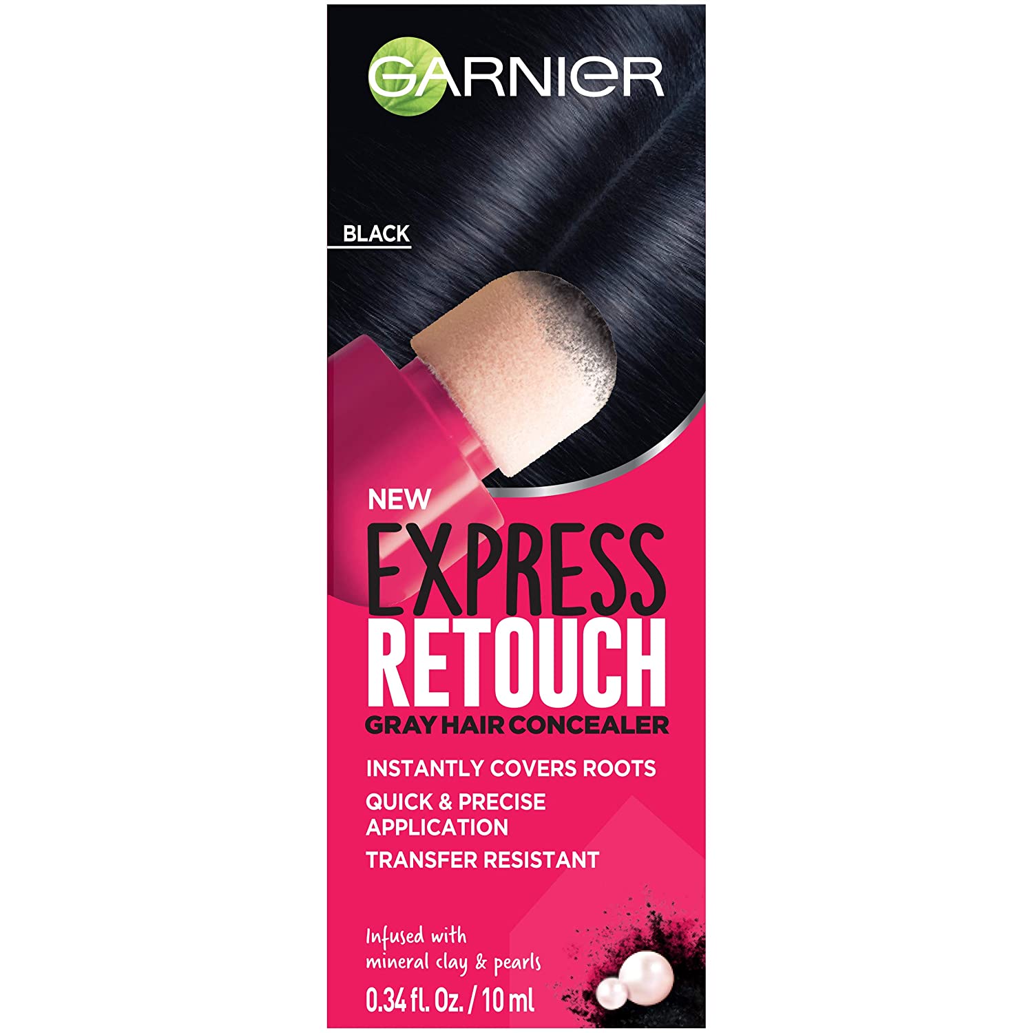 ''Garnier HAIR Color Express Retouch Gray HAIR Concealer, Instant Gray Coverage, Black, 1 Count''