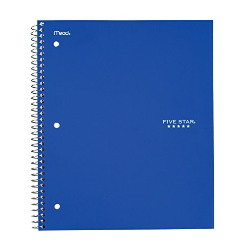''Five Star Spiral NOTEBOOK, 1 Subject, Graph Ruled Paper, 11'''' x 8-1/2'''', Blue (73683)''