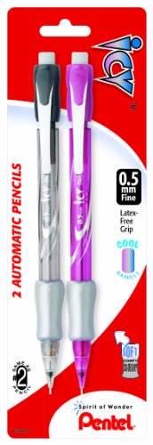 ''Pentel Icy Automatic PENCILs with Lead, 0.5mm, Assorted Barrels, Color May Vary, 2 Pack (AL25TLBP2)