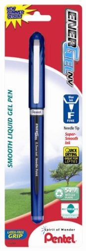 ''PENtel EnerGel NV Gel Ink PEN, (0.5mm), Needle Tip, Blue Ink, 1 Pack (BLN25BPC)''