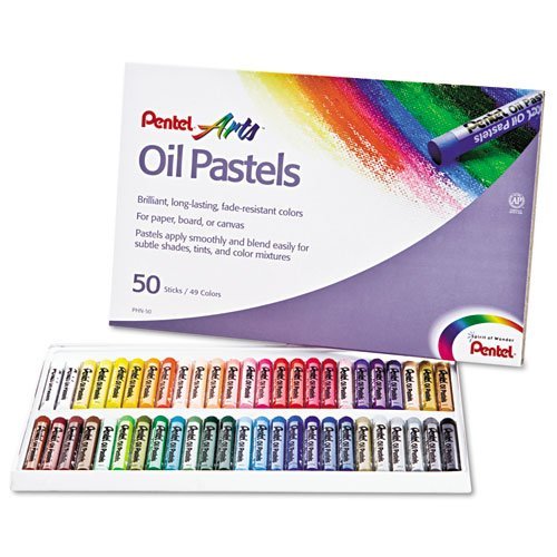''Pentel Oil Pastel Set With Carrying Case,45-Color Set, Assorted, 50/Set''