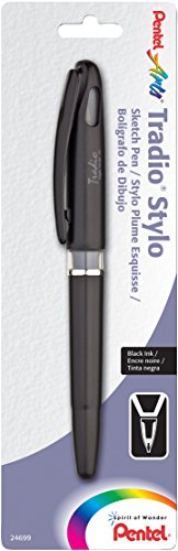 ''PENtel Arts Tradio Stylo Sketch PEN, Black Ink, Pack of 1 (TRJ50BPA)''