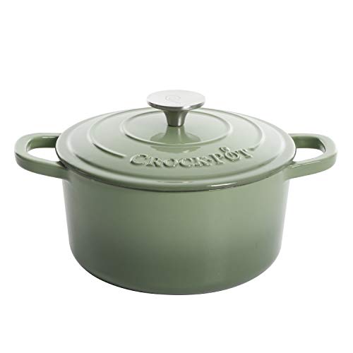 ''Crock-Pot Artisan Round Enameled CAST IRON Dutch Oven, 7-Quart, Pistachio Green''