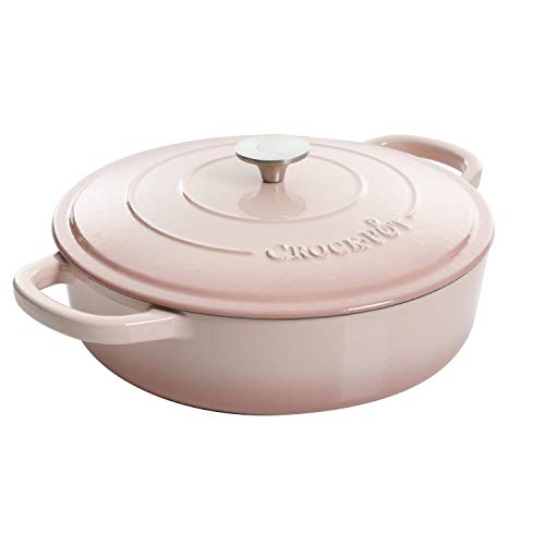 ''Crock Pot Artisan Enameled CAST IRON Braiser W/Lid, 5-Quart, Blush''