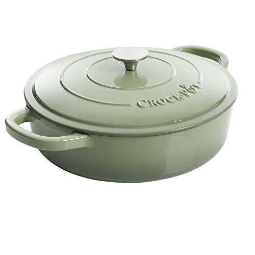 ''Crock Pot Artisan Enameled CAST IRON Braiser W/Lid, 5-Quart, Pistachio''