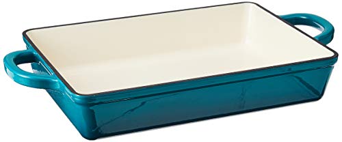 ''Crock Pot Artisan 13 Inch Enameled CAST IRON Lasagna Pan, Teal Ombre''