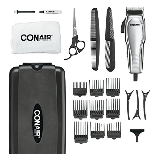 Conair Custom Cut 21-piece HAIRcut Kit; Home HAIR Cutting Kit; Chrome