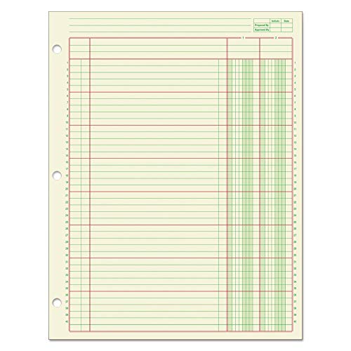 ''Adams Analysis Pad, 8 1/2'''' x 11'''', 100 Pages (50 SHEETS), 2 Columns, Green''