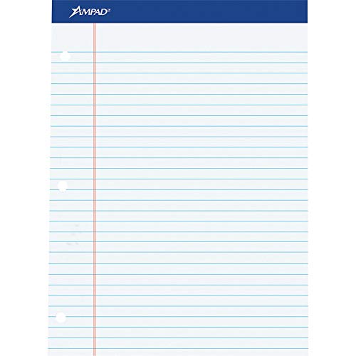 ''Ampad Evidence Dual-Pad Notepad 8-1/2'''' x 11-3/4'''', Legal Ruled, White, 100 SHEETS/Pad''
