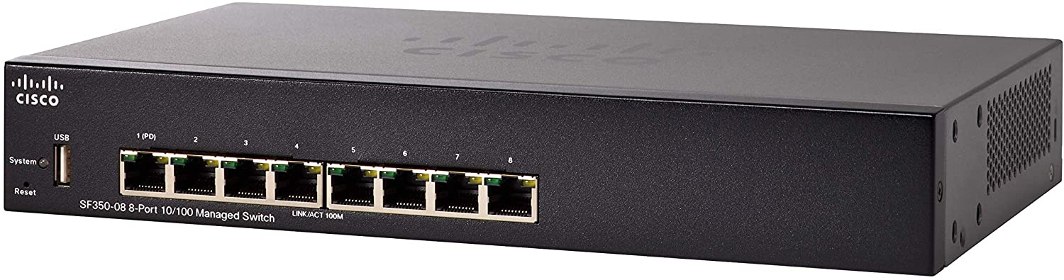 ''Cisco SF350-08 Managed Switch with 8 10/100 Ports, Limited Lifetime Protection (SF350-08-K9-NA)''