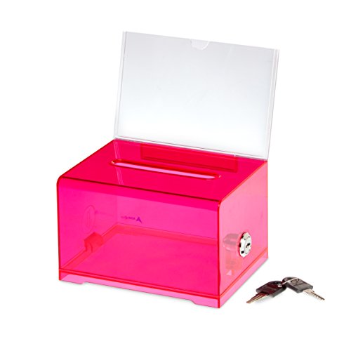 ''Adir ACRYLIC Donation Ballot Box with Lock - Secure and Safe Suggestion Box - Drawing Box - Great f